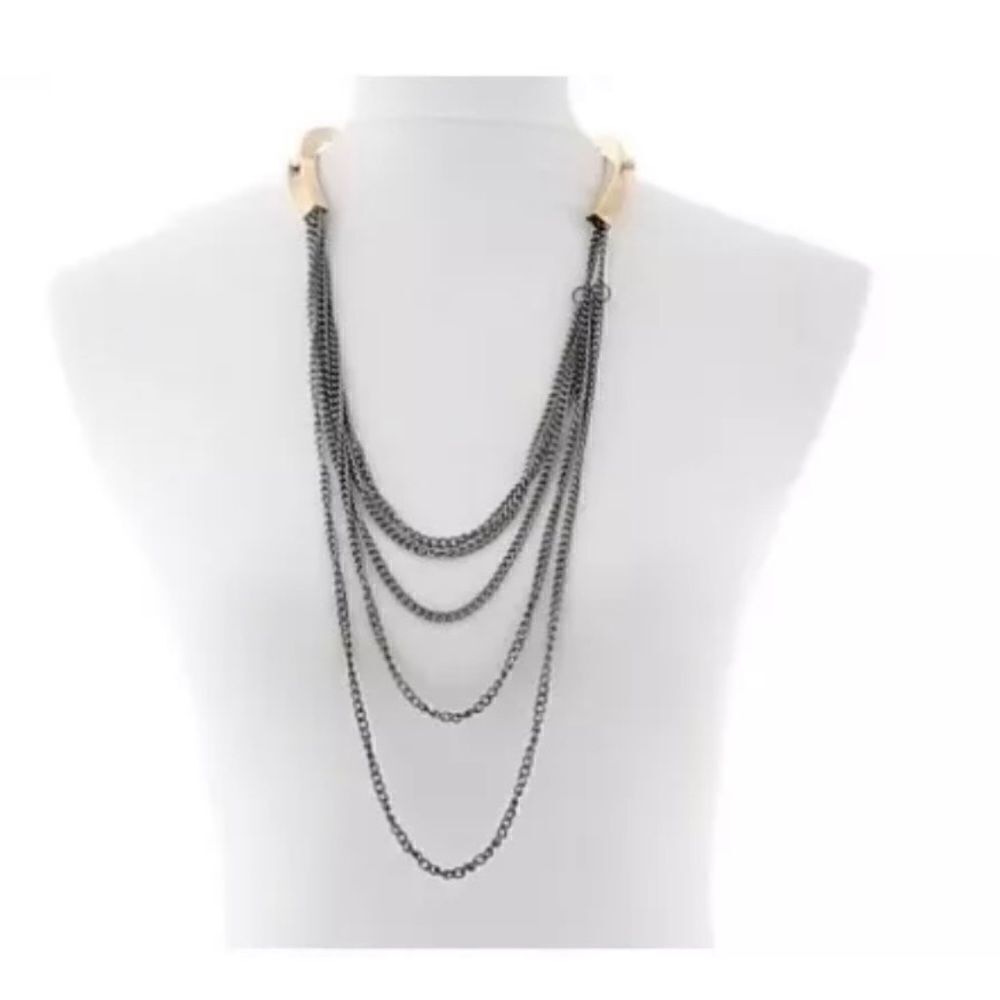 Steve Madden Statement Collar Multi Chain Necklace‎